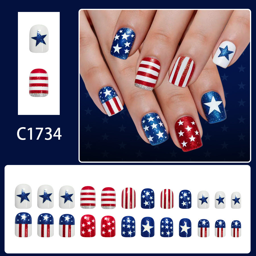 No.JNU31 National Flag Fingernails Patch 24pcs/Set