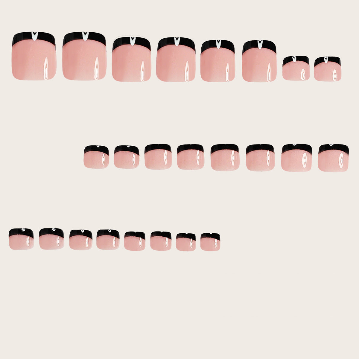 No.745 Black Toenails Patch 24pcs/Set