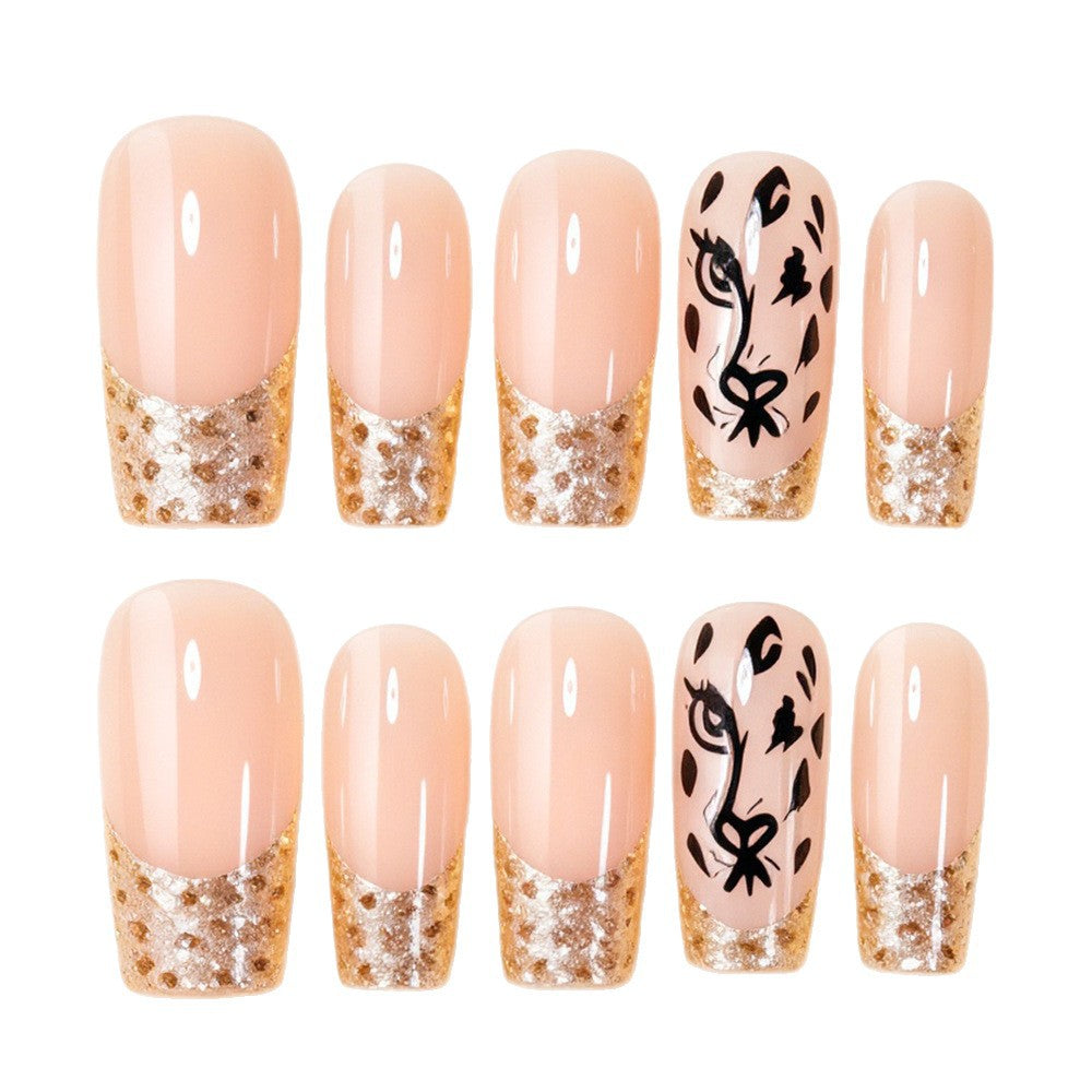 No.F841 Leopard Fingernails Patch 24pcs/Set