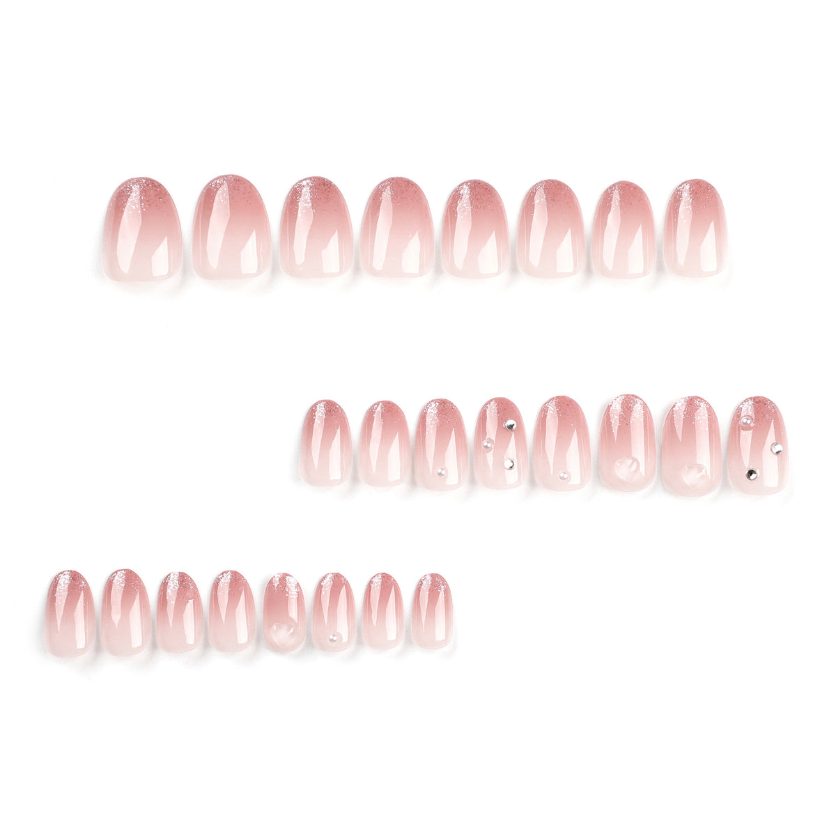 No.F694 Pink Fingernails Patch 24pcs/Set