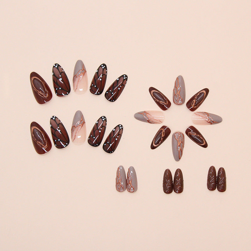 No.F528 Butterfly Fingernails Patch 24pcs/Set