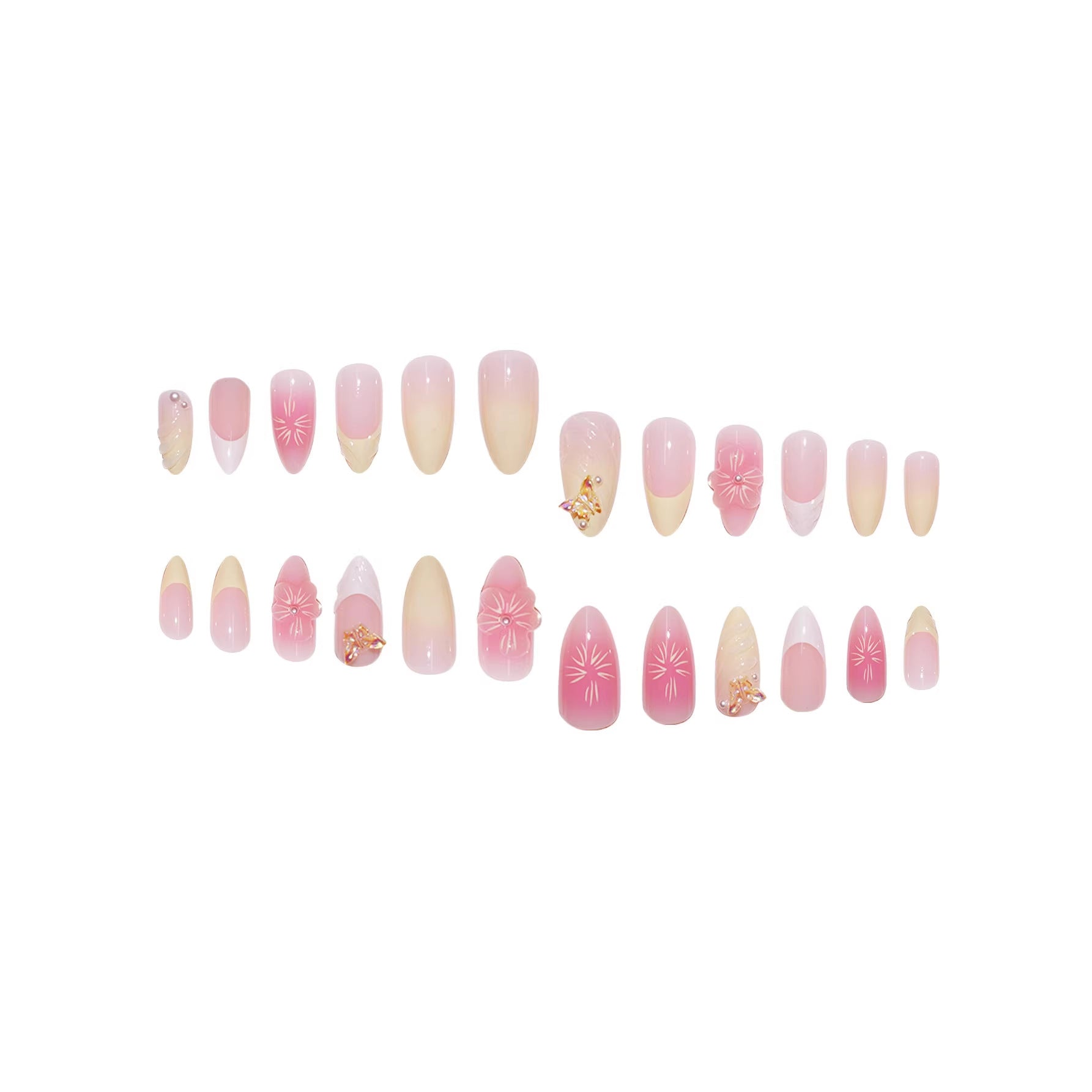 No.F679 Flowers Fingernails Patch 24pcs/Set