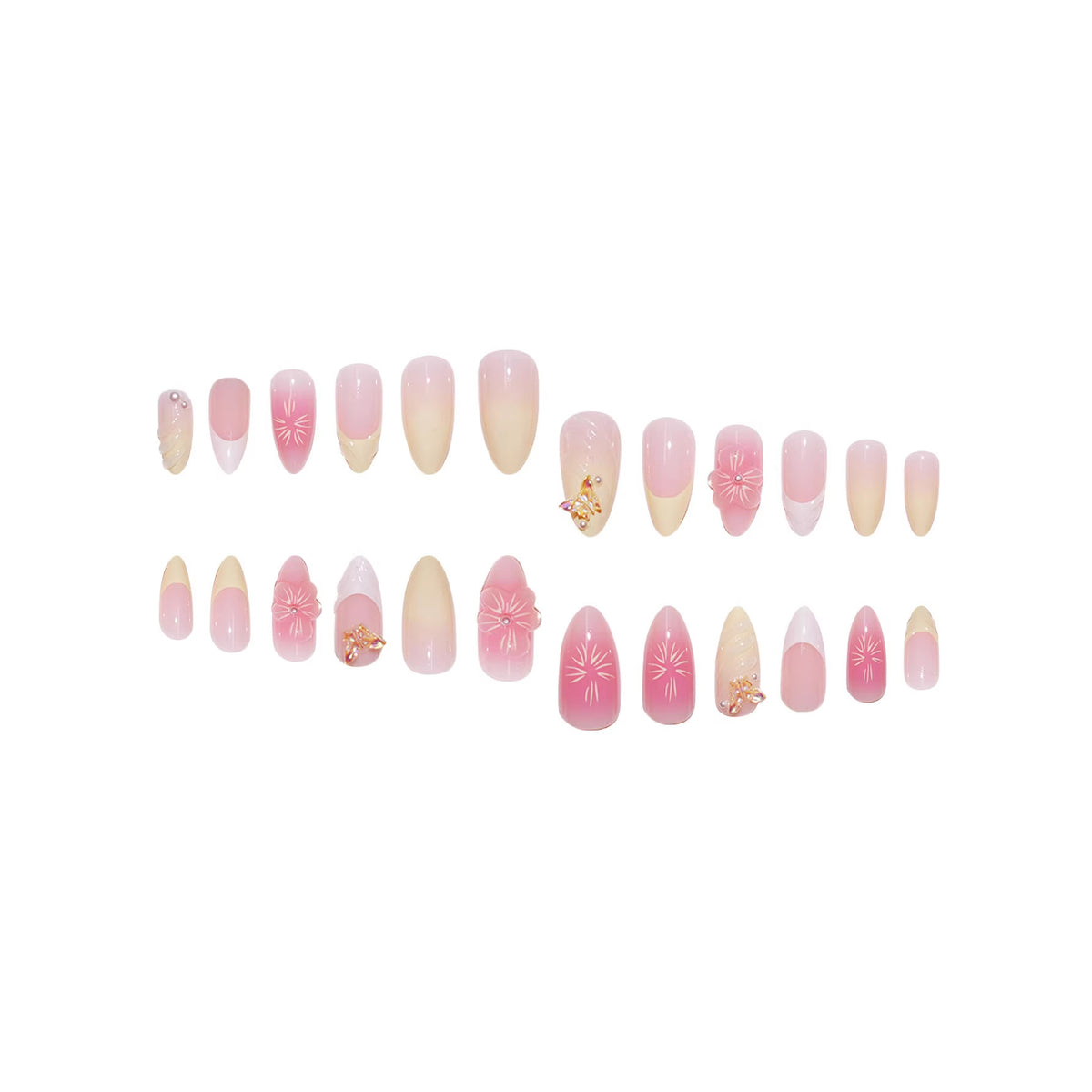 No.F679 Flowers Fingernails Patch 24pcs/Set