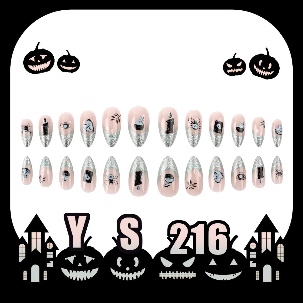 No.AW150 Halloween Dark Spider Fingernails Patch 24pcs/Set