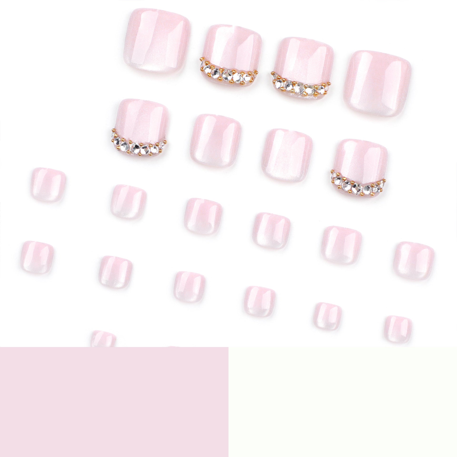No.201 Cat Eye Pink Toenails Patch 24pcs/Set
