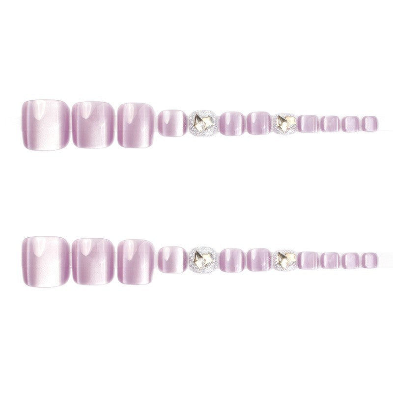 No.517 Pink Cat's Eye Toenails Patch 24pcs/Set