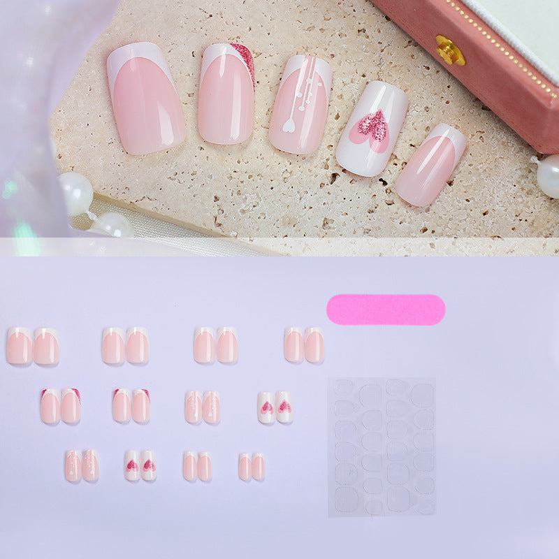 No.VN28 Pink Love Fingernails Patch 24pcs/Set