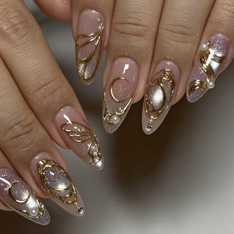 No.F818 Pearl Cat's Eye Fingernails Patch 30pcs/Set