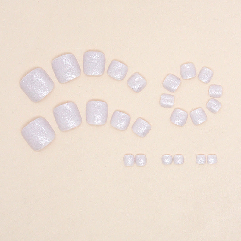 No.186 Flashing Nude Powder Toenails Patch 24pcs/Set