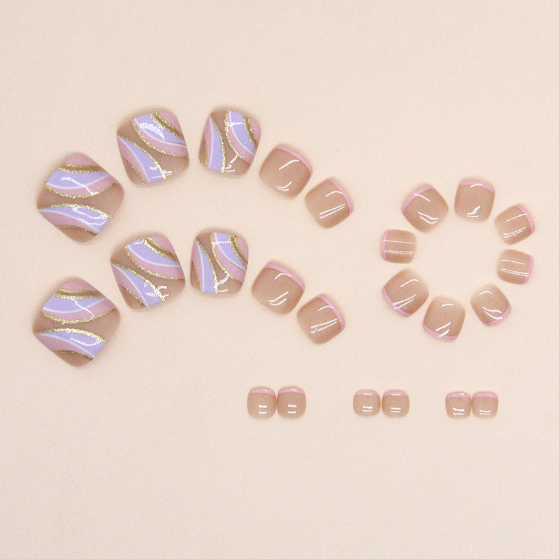 No.260 Glitter Pink Toenails Patch 24pcs/Set