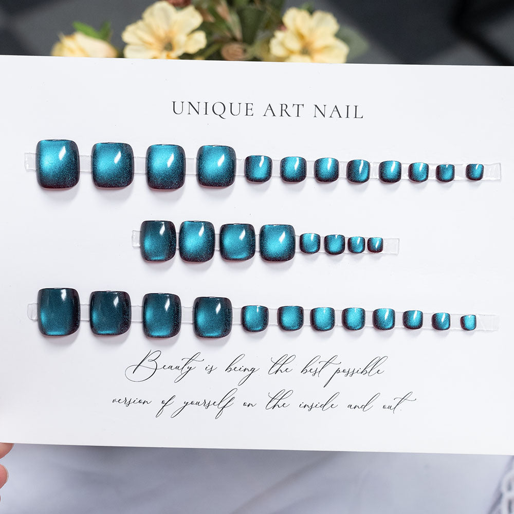 No.701 Blue Cat's Eye Toenails Patch 32pcs/Set