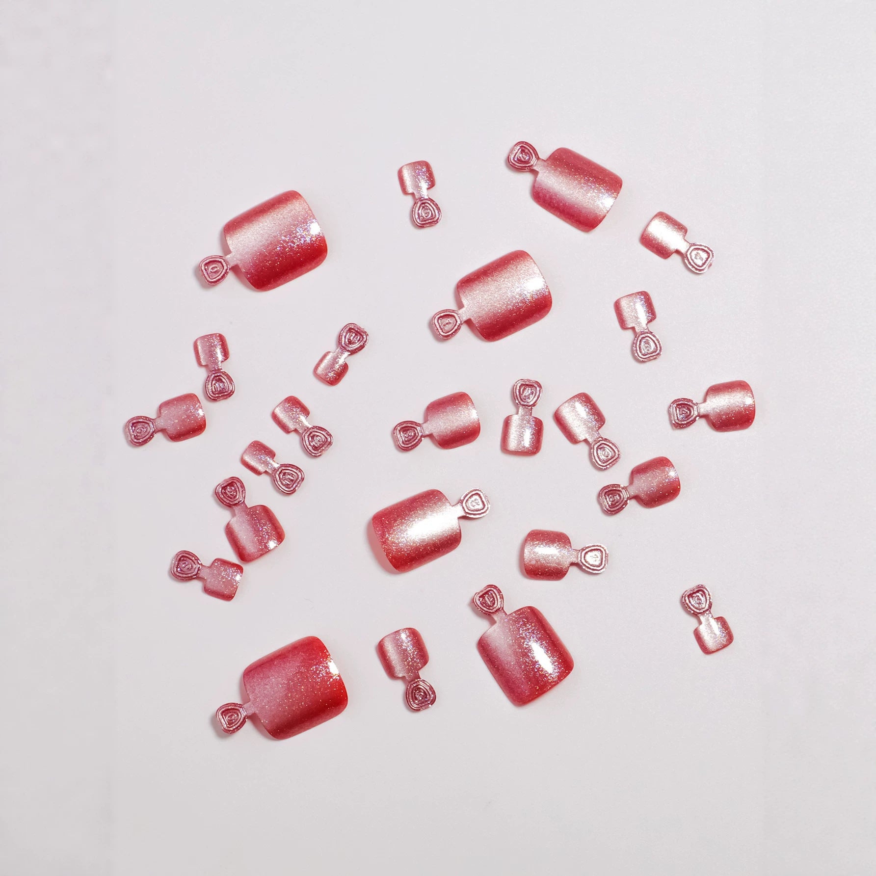 No.780 Red Cat's Eye Toenails Patch 24pcs/Set