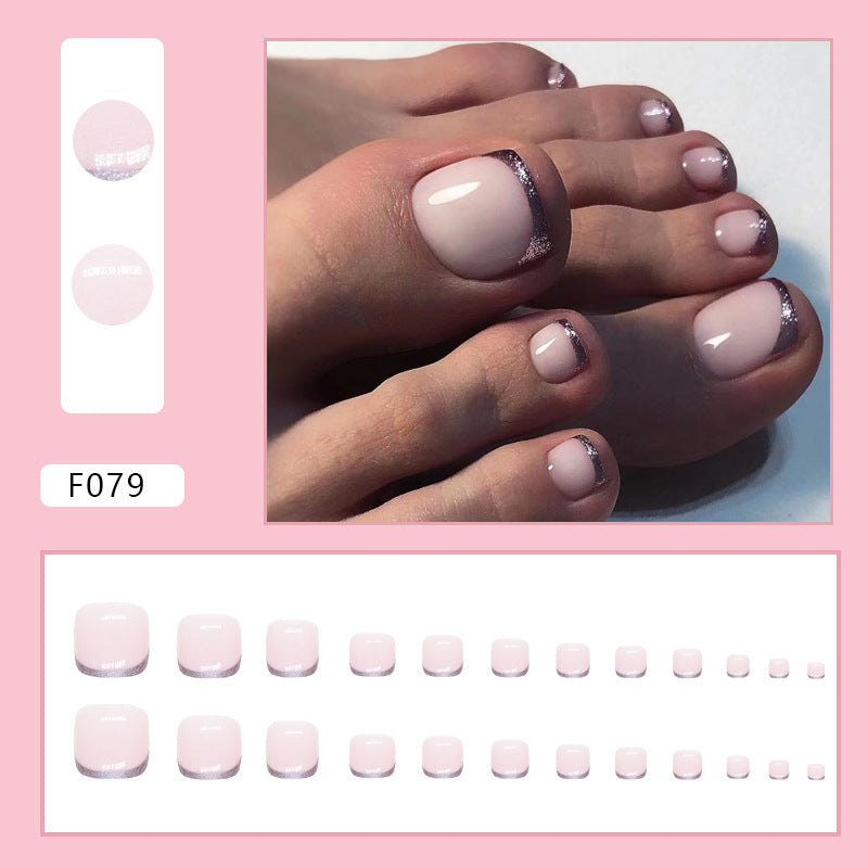 No.191 Cute Pink Toenails Patch 24pcs/Set