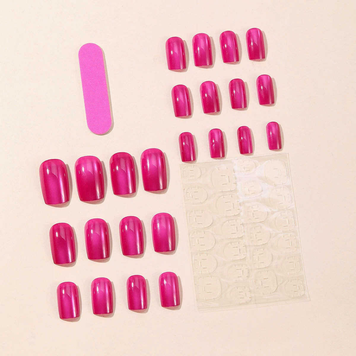 No.F253 Rose Red Fingernails Patch 24pcs/Set