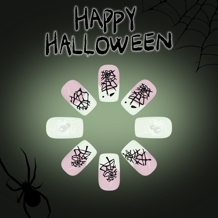 No.AW123 Halloween White Spider Fingernails Patch 24pcs/Set