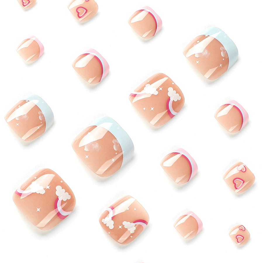 No.PSN62 Multi-colored Clouds Hand & Toe Pair Set-48pcs