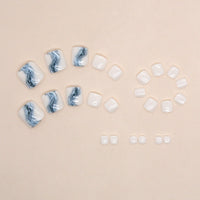 No.261 Blue & White Fresh Toenails Patch 24pcs/Set