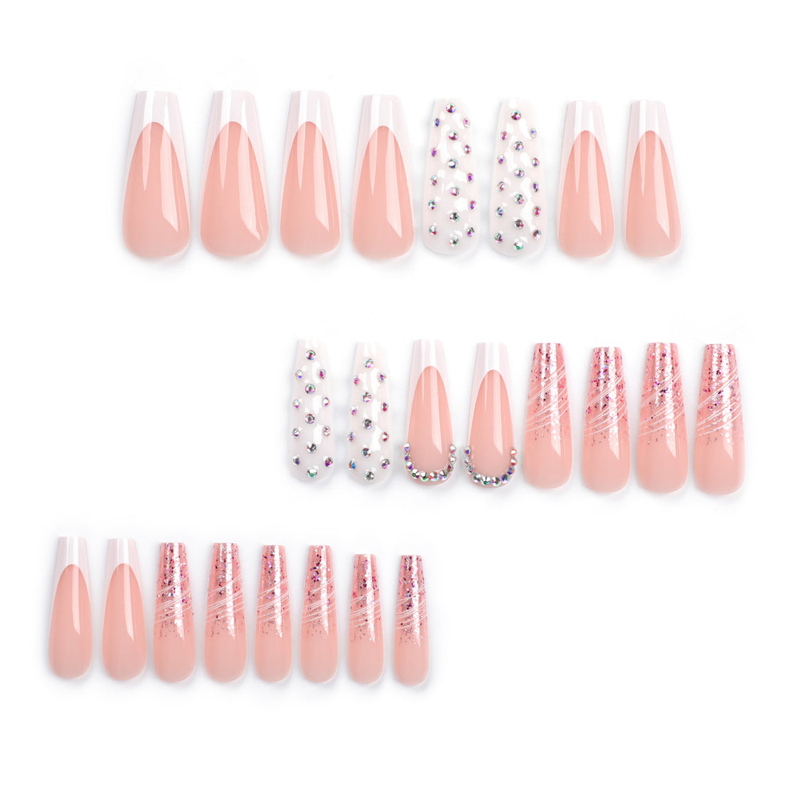 No.F191 Fashion Diamond Fingernails Patch 24pcs/Set