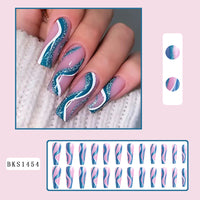 No.F550 Blue Fingernails Patch 24pcs/Set
