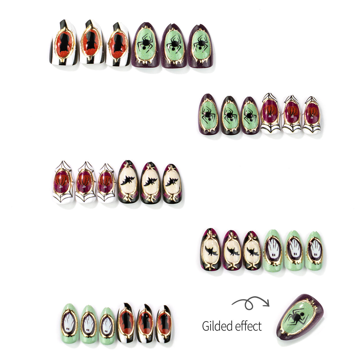No.AW188 Halloween Painted Fingernails Patch 24pcs/Set