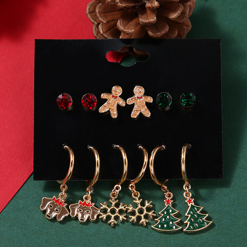 No.JR12 6 pairs/set Christmas Earrings Set