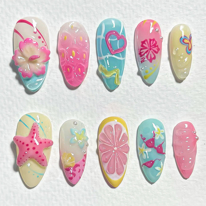 No.BH18 Beach Fingernails Patch 24pcs/Set