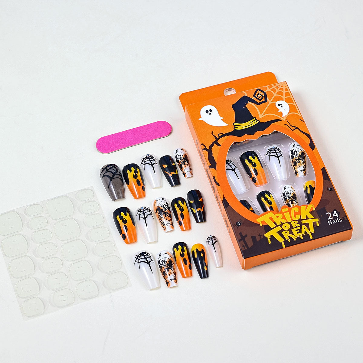 No.AW3 Halloween Spider Fingernails Patch 24pcs/Set