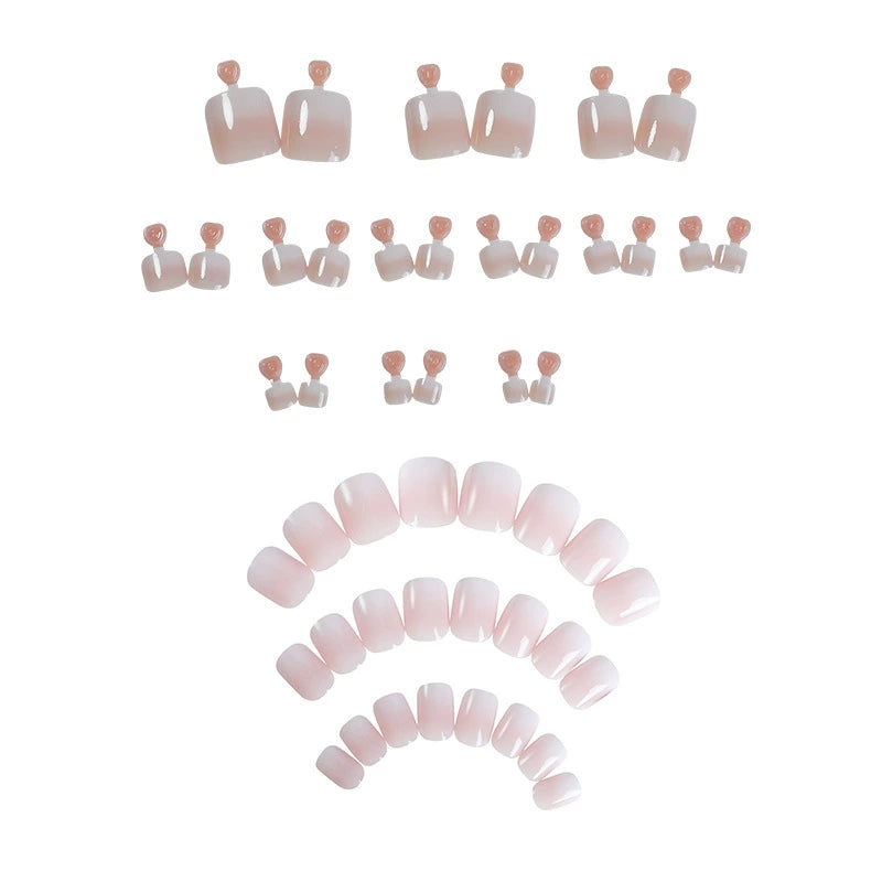 No.PSN10 Pink&White Gradient Hand & Toe Pair Set-48pcs