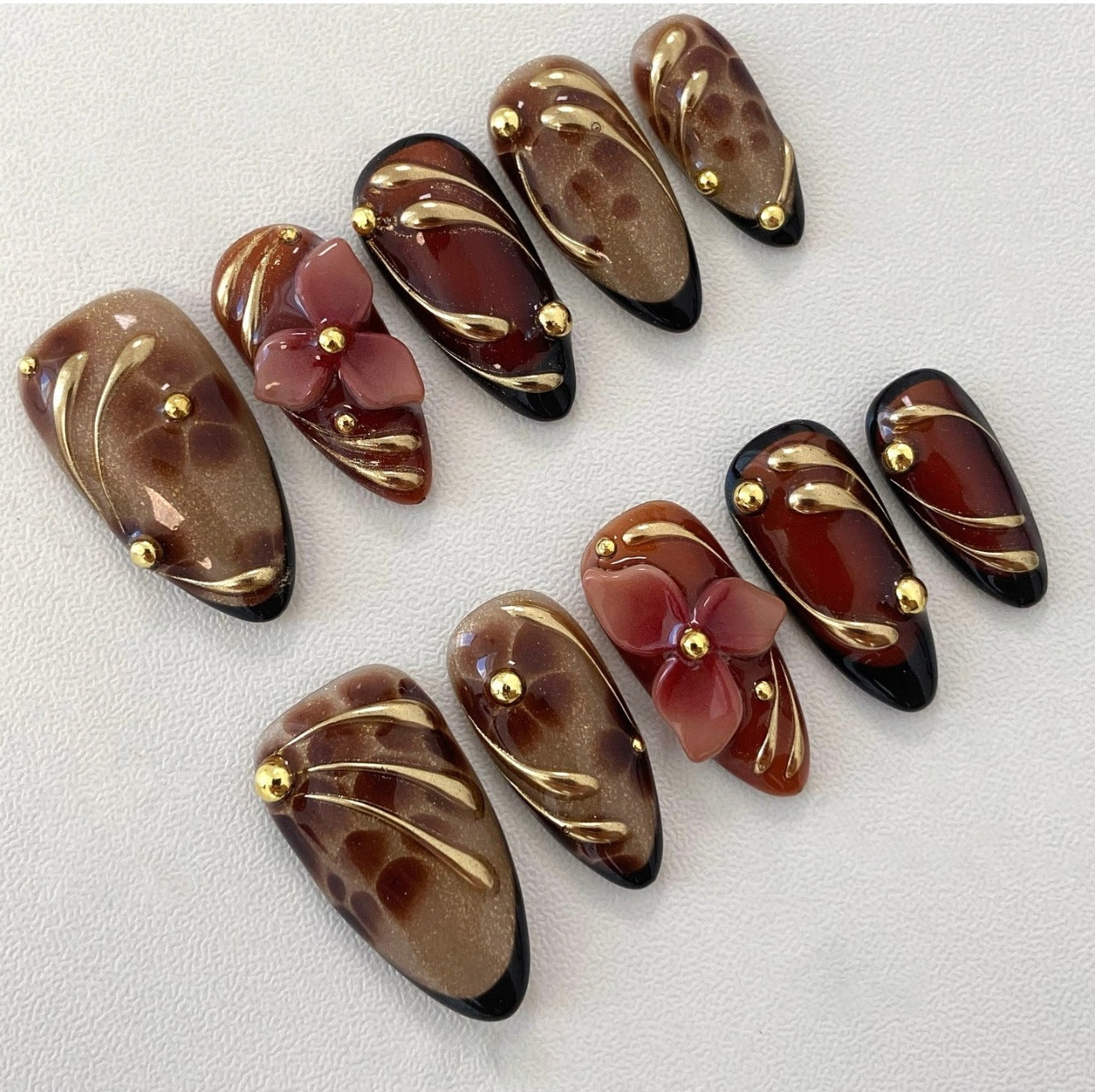 No.F834 Leopard Print Fingernails Patch 24pcs/Set