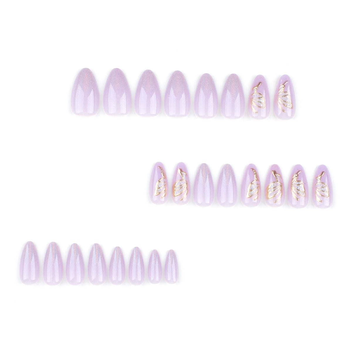 No.F626 Purple Cat's Eye Fingernails Patch 24pcs/Set