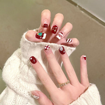 No.CM83 Christmas Cute Fingernails Patch 24pcs/Set