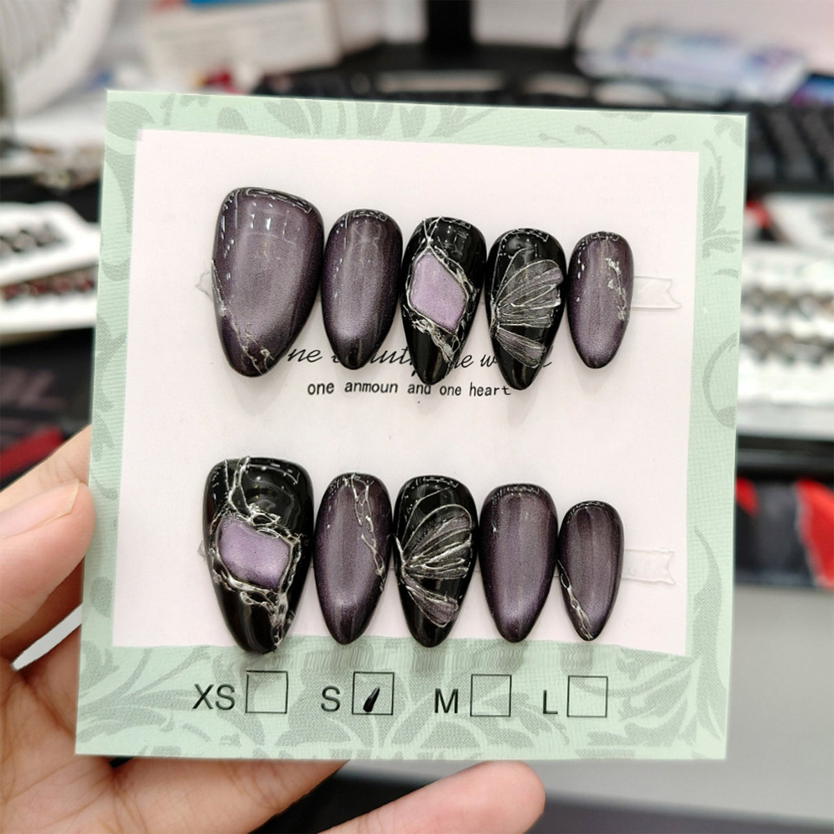 No.F816 Purple Butterfly Fingernails Patch 30pcs/Set