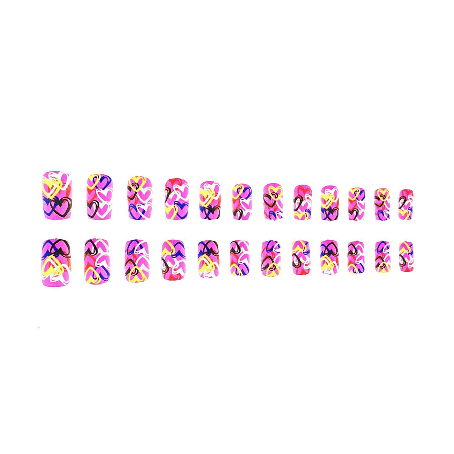 No.F204 Colorful Fingernails Patch 24pcs/Set