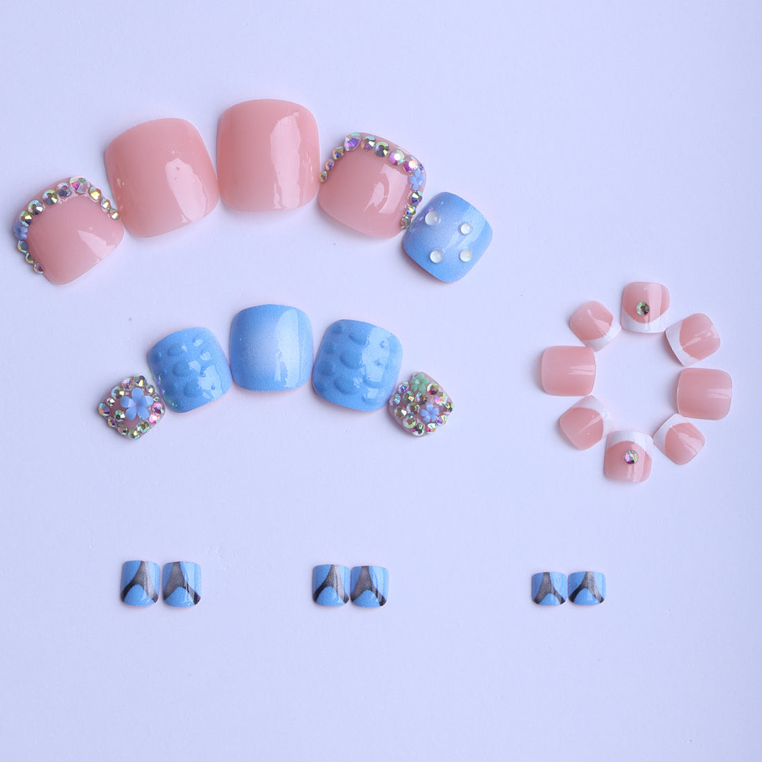 No.664 Blue Toenails Patch 24pcs/Set