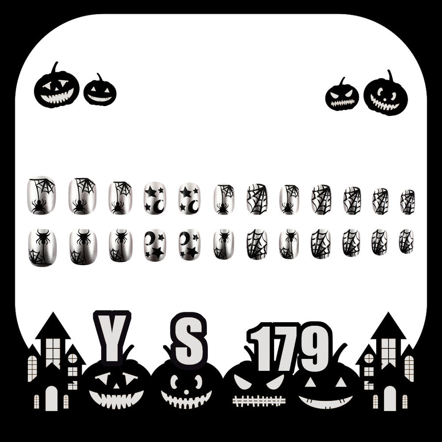 No.AW147 Halloween Spider Web Fingernails Patch 24pcs/Set
