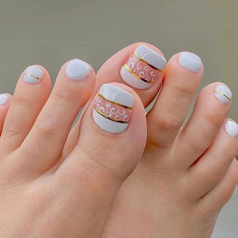 No.452 White Toenails Patch 24pcs/Set