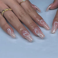 No.F190 Butterfly White Fingernails Patch 24pcs/Set