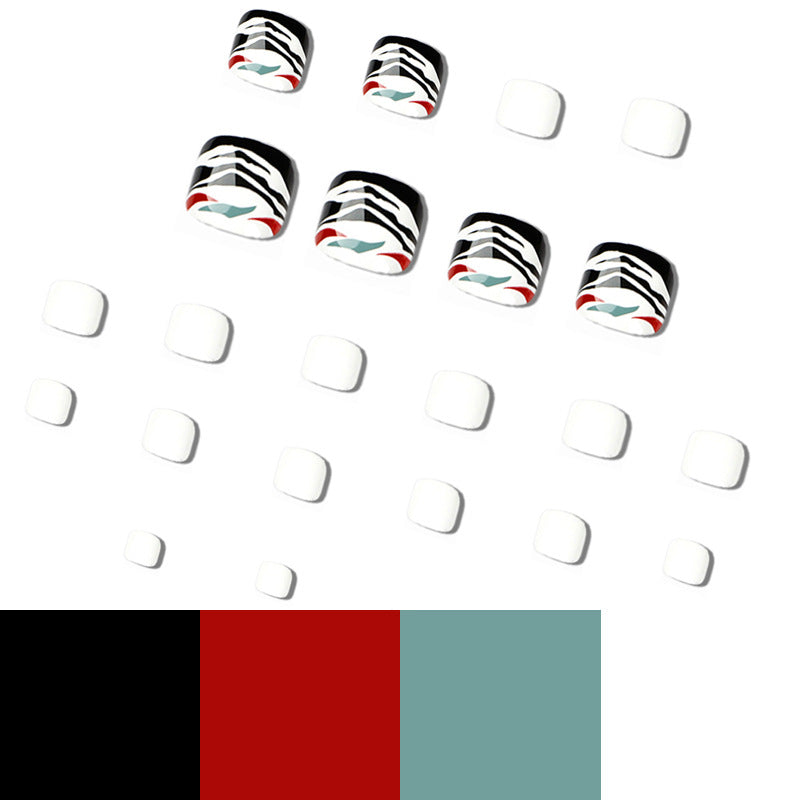 No.659 Black & White Toenails Patch 24pcs/Set