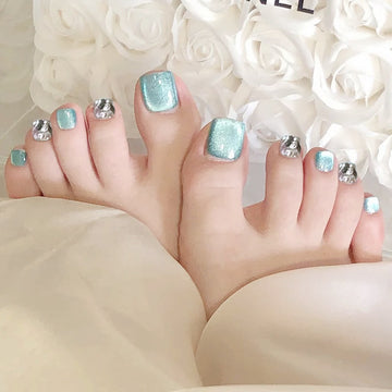 No.511 Sky Blue Cat's Eye Toenails Patch 24pcs/Set