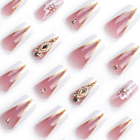 No.F133 V Flash Diamond Fingernails Patch 24pcs/Set