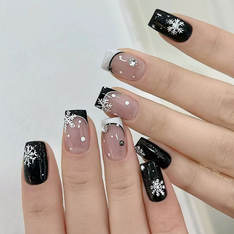 No.CM75 Christmas Snowflake Fingernails Patch 24pcs/Set