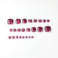 Cat Eye Purple Toe Nail Patch 24pcs/Set