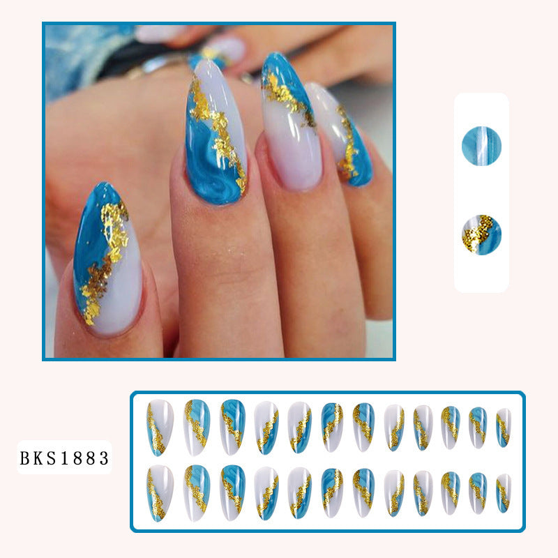No.F511 Blue Fingernails Patch 24pcs/Set