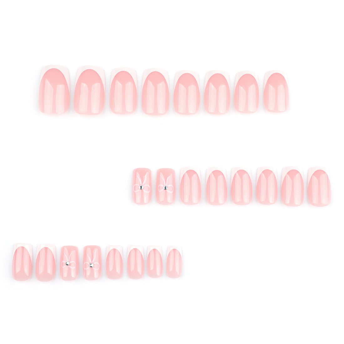 No.VN63 Valentine’s Bow Press-On Nails Set (24 Pcs)