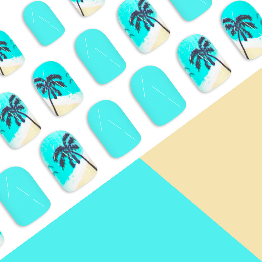 No.BH11 Blue Wave Fingernails Patch 24pcs/Set