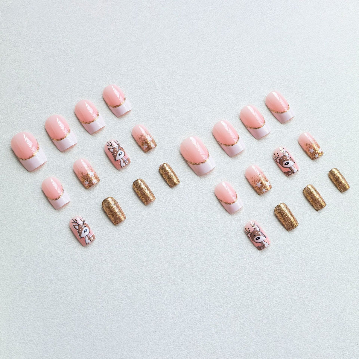 No.CM76 Christmas Deer Star Fingernails Patch 24pcs/Set