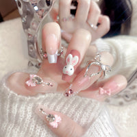 No.ET25 Pink Rabbit Fingernails Patch 24pcs/Set