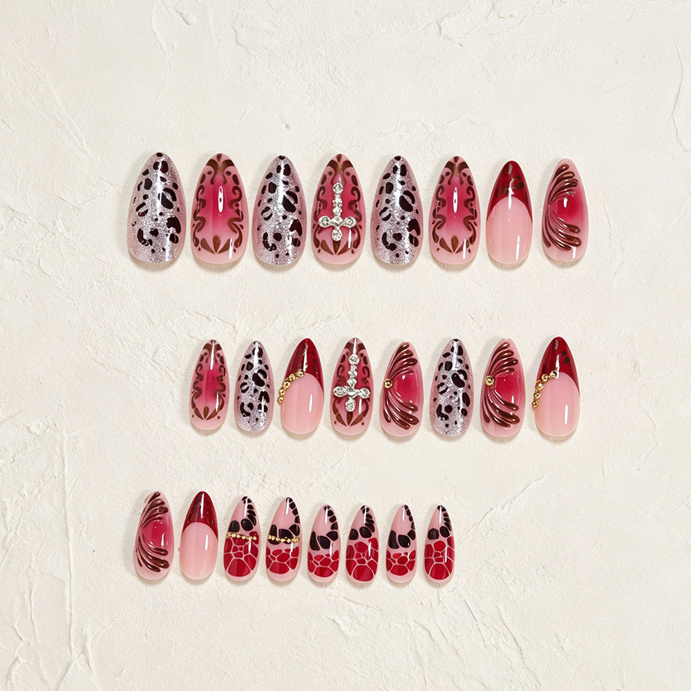 No.F777 Striped Cross Fingernails Patch 24pcs/Set
