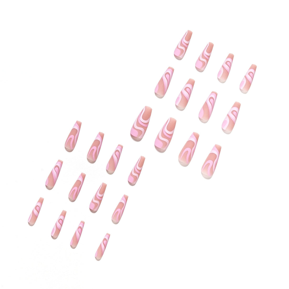 No.F193 Rose Lines Long Fingernails Patch 24pcs/Set