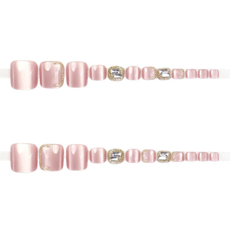 No.518 Pink Cat's Eye Toenails Patch 24pcs/Set